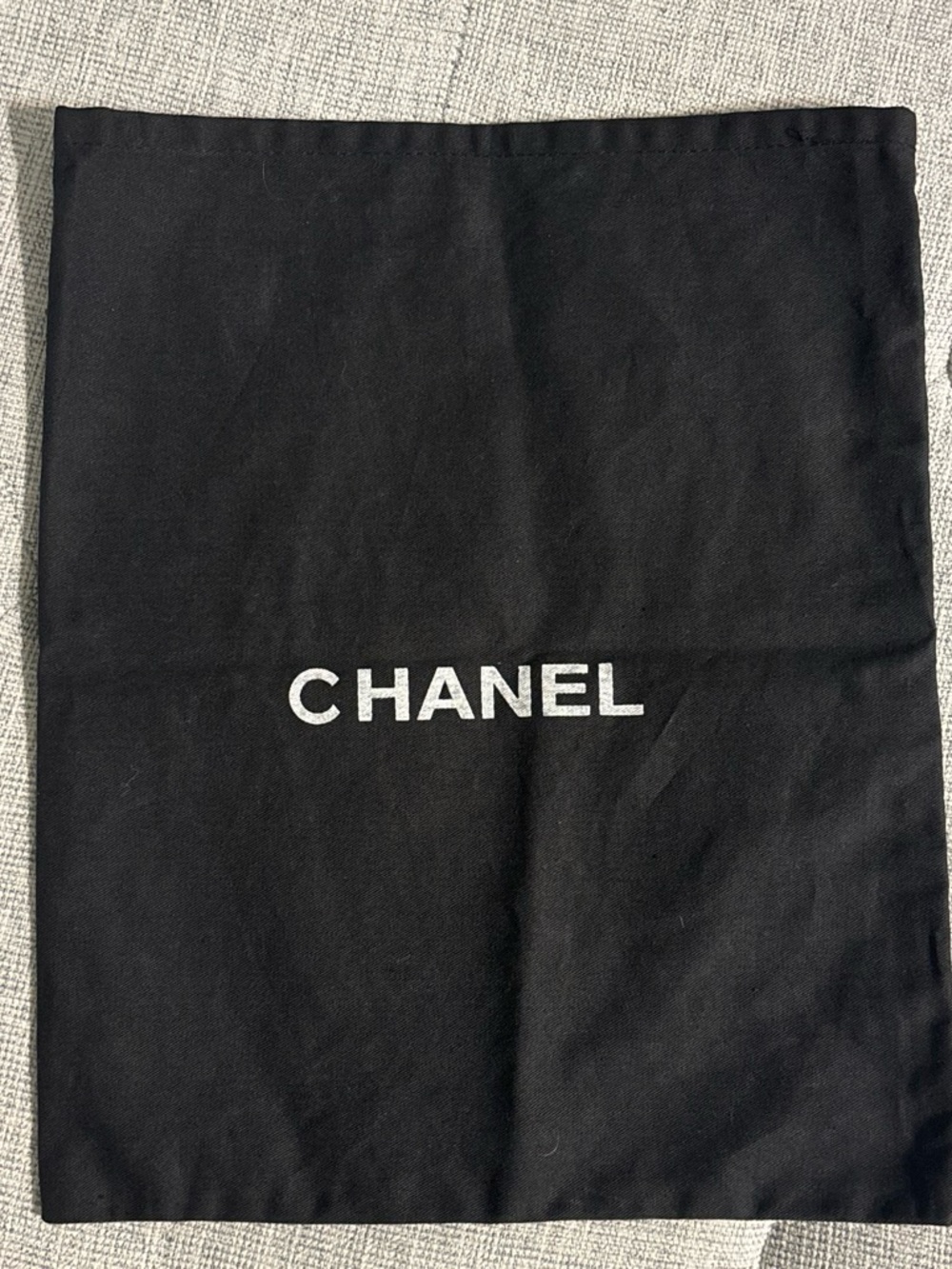 CHANEL Black with White Logo Protective Dust Bag